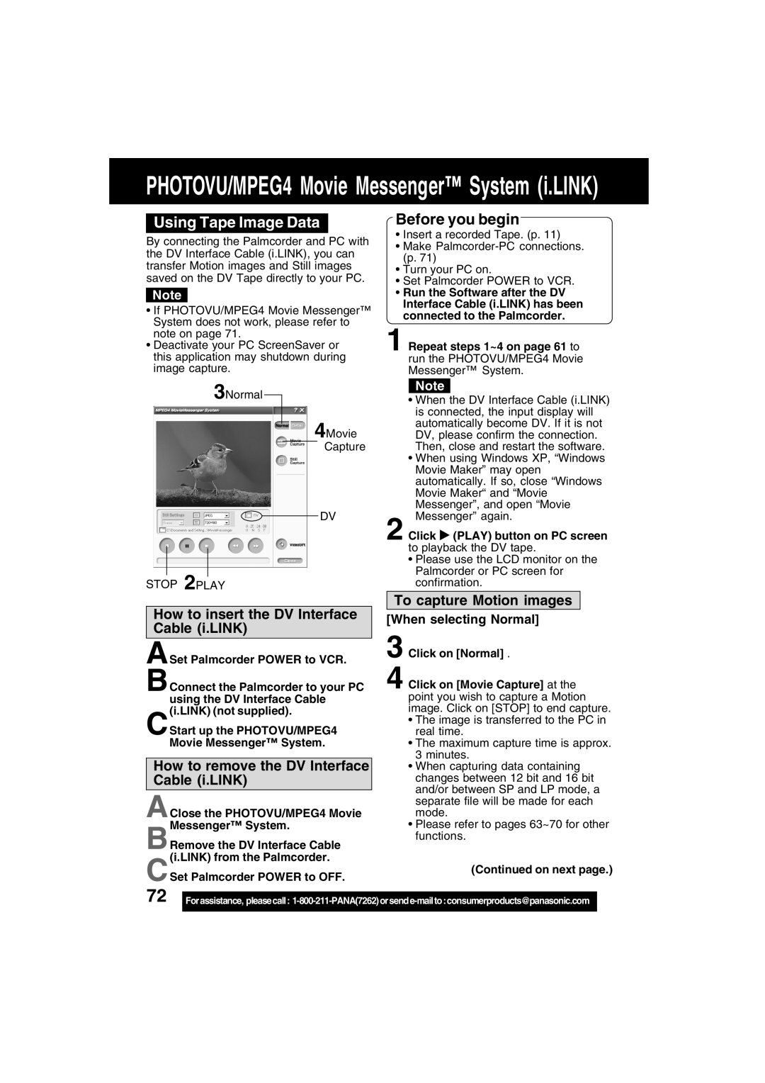 Panasonic PV-DV73 operating instructions Using Tape Image Data, When selecting Normal, Stop 2PLAY, On next 