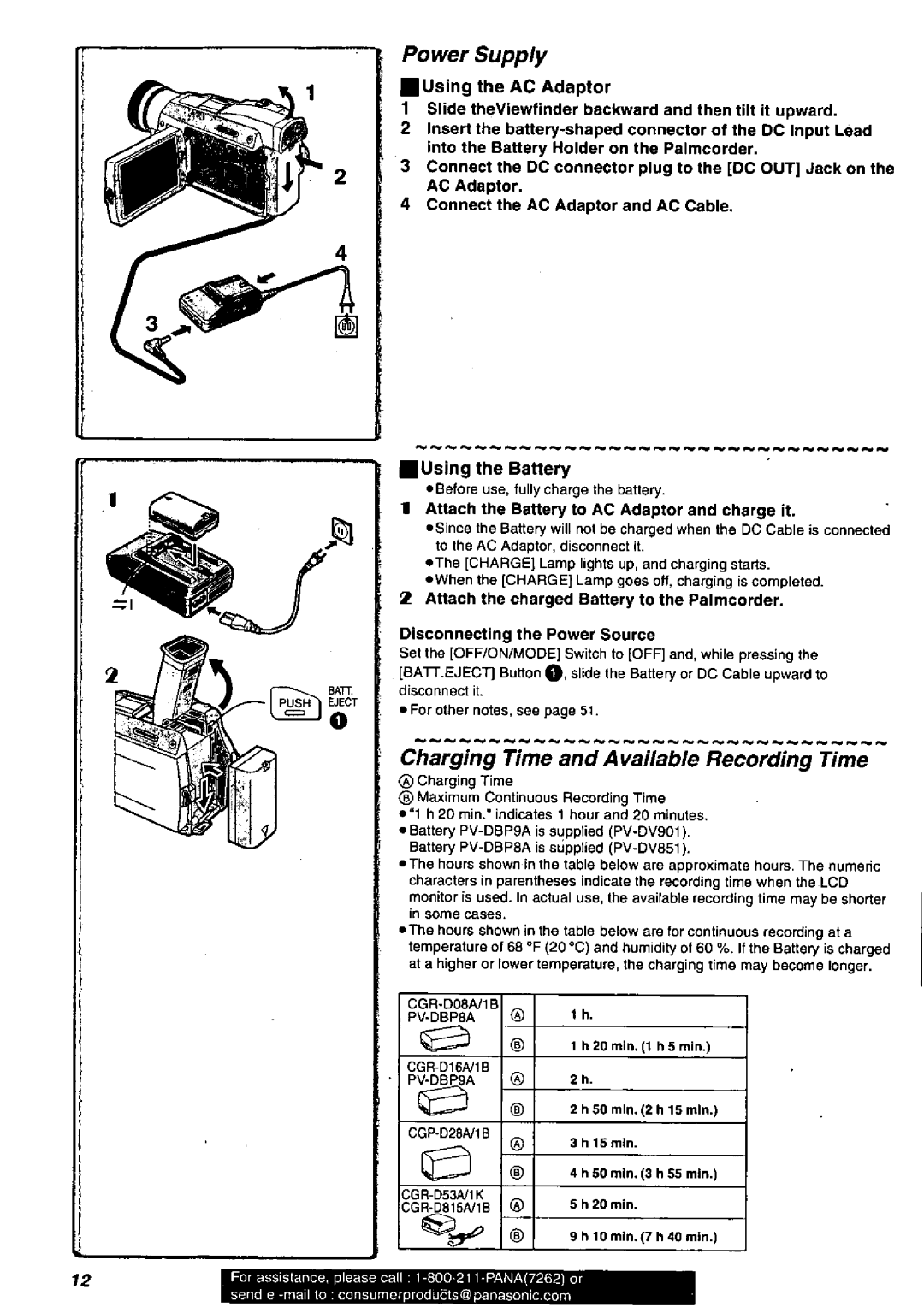 Panasonic PV-DV851, PV-DV901 manual 