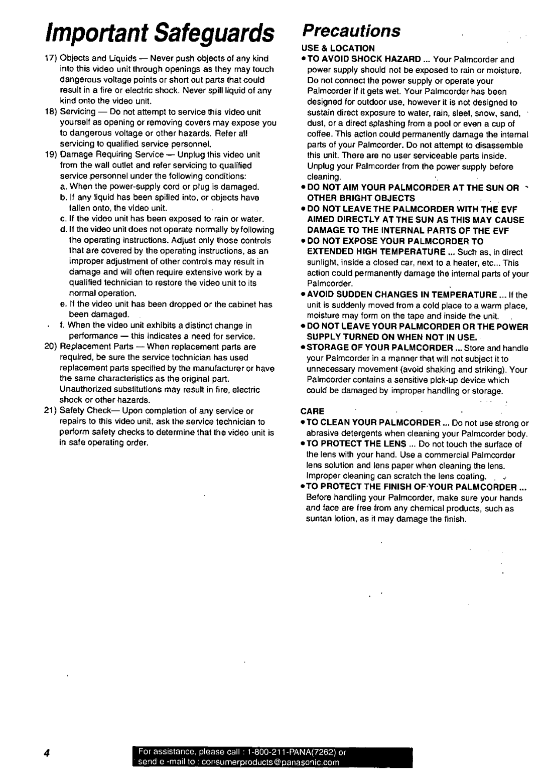 Panasonic PV-DV851, PV-DV901 manual 