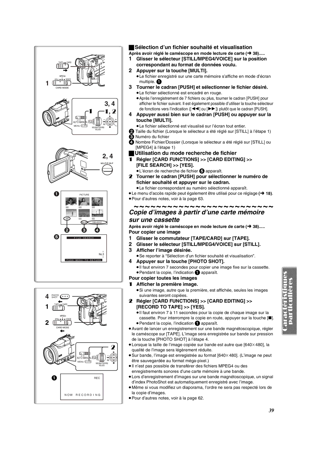 Panasonic PV-DV852 Sélection d’un fichier souhaité et visualisation, Utilisation du mode recherche de fichier 