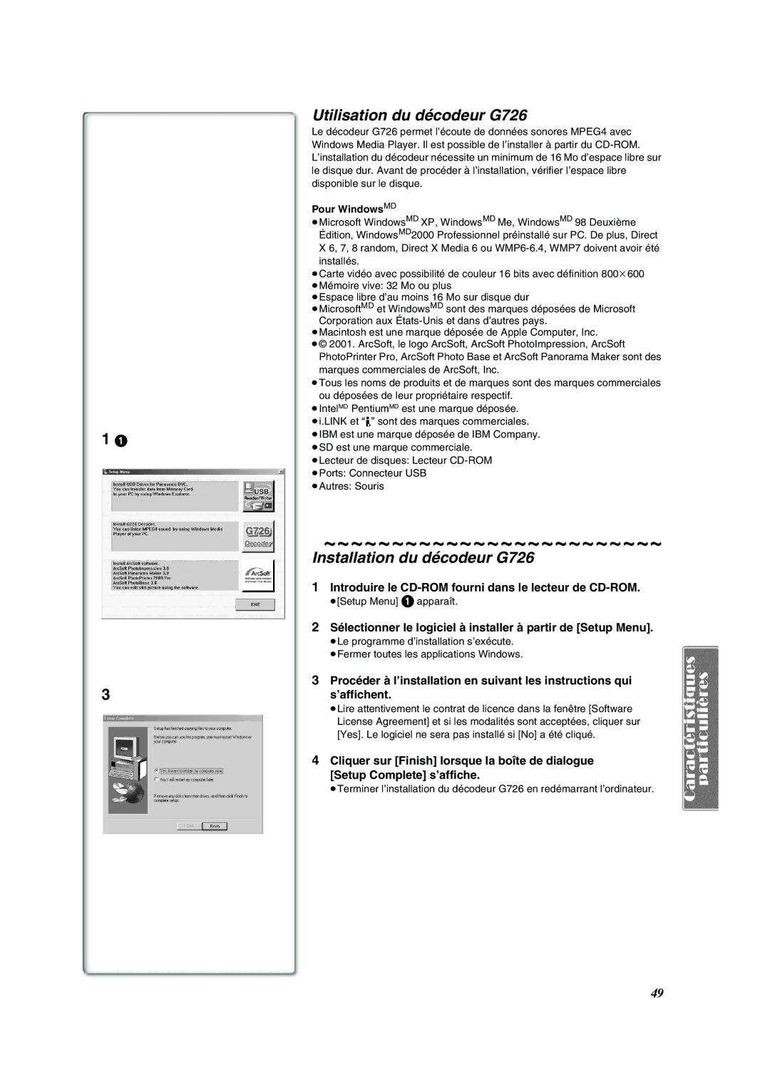 Panasonic PV-DV852 operating instructions Utilisation du décodeur G726, Installation du décodeur G726 