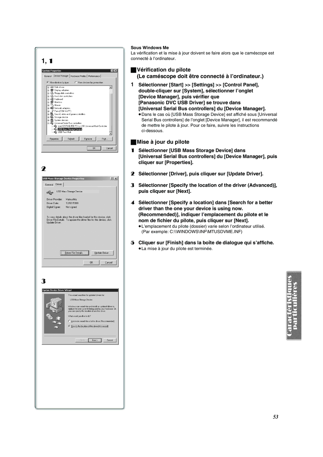 Panasonic PV-DV852 operating instructions Sous Windows Me 