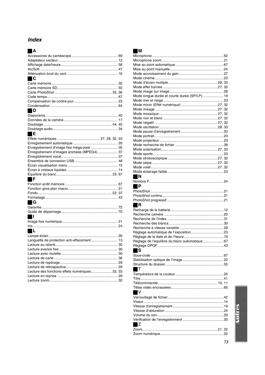 Panasonic PV-DV852 operating instructions Mode d’écran multiple, Effets numériques 