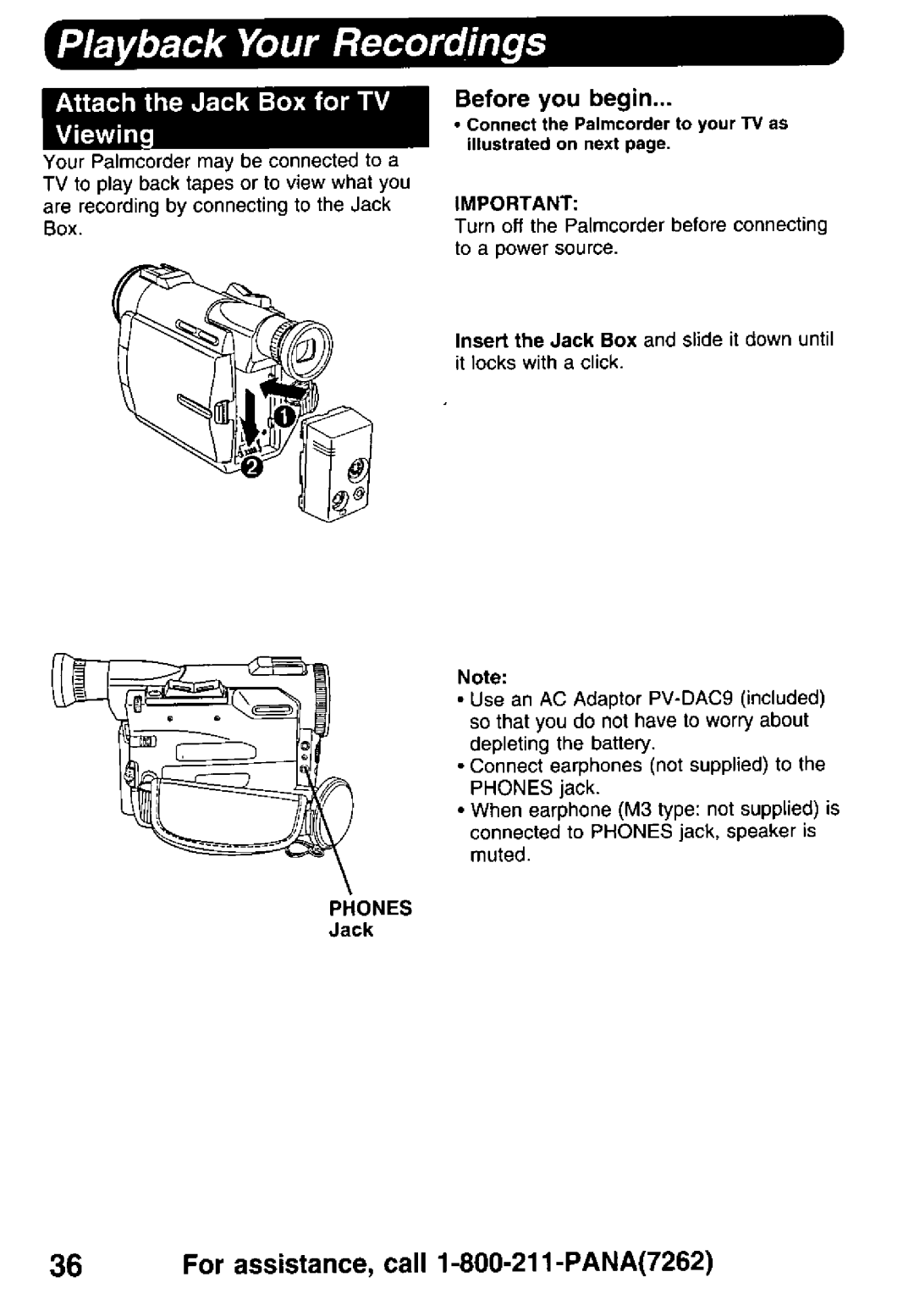 Panasonic PV-DV900 manual 