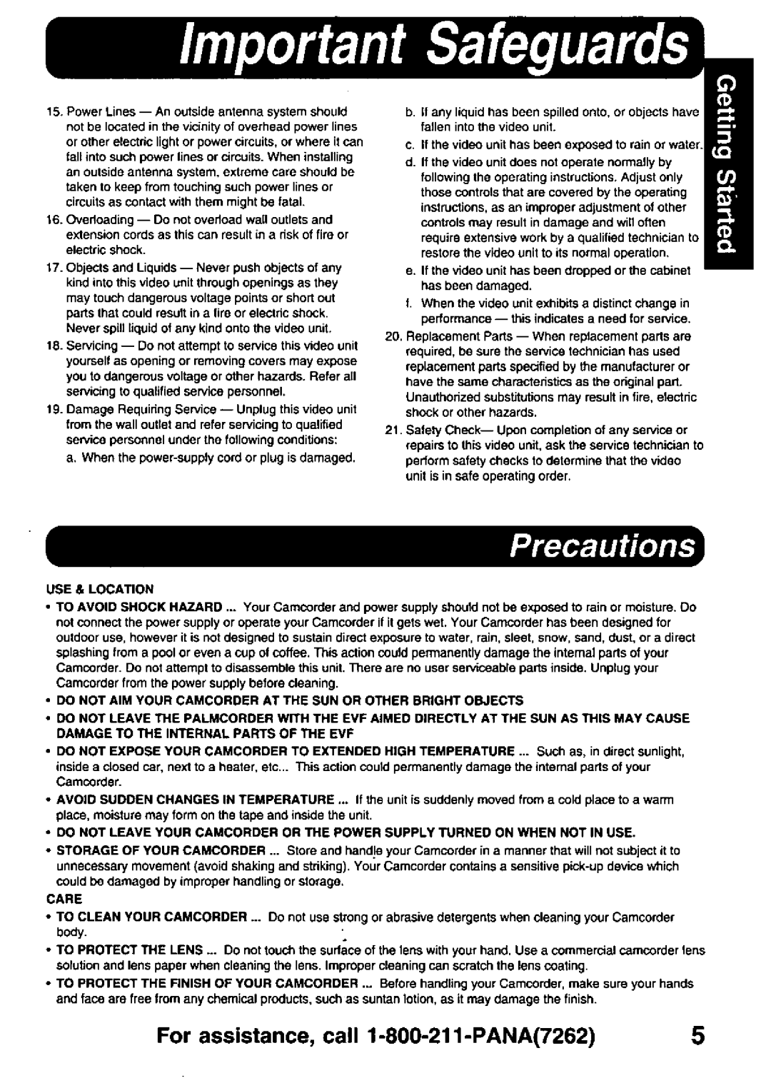 Panasonic PV-DV900 manual 