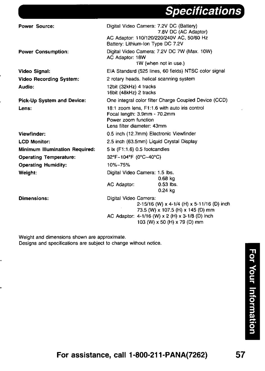 Panasonic PV-DV900 manual 