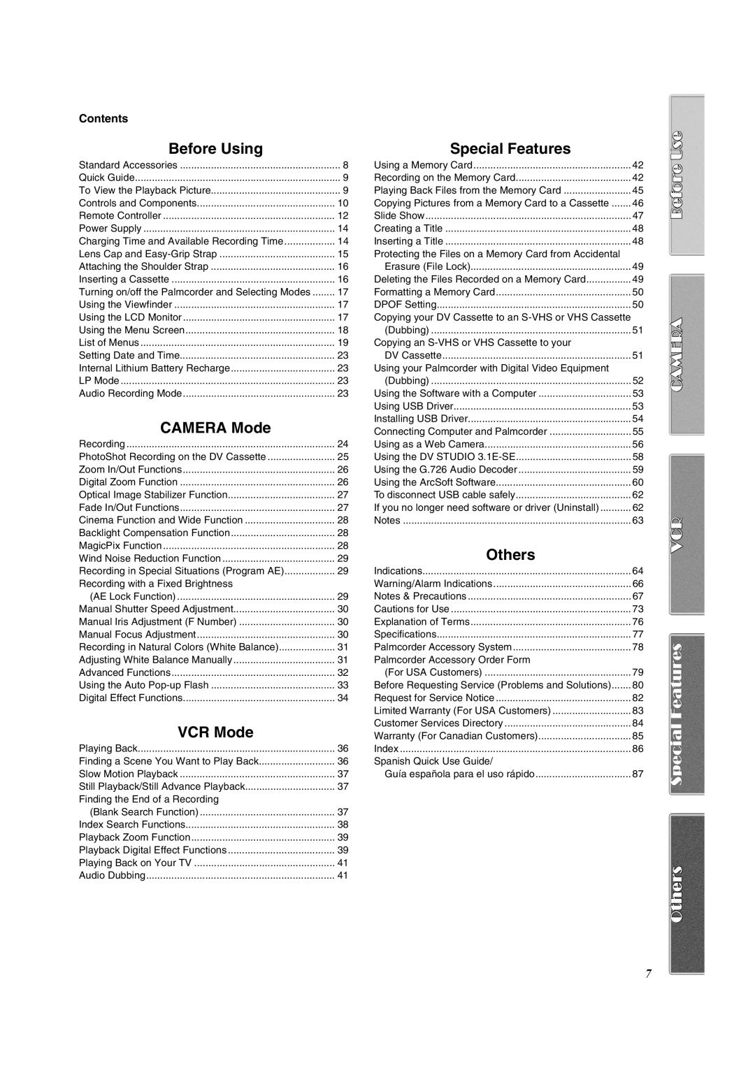 Panasonic PV-DV953 operating instructions Contents 