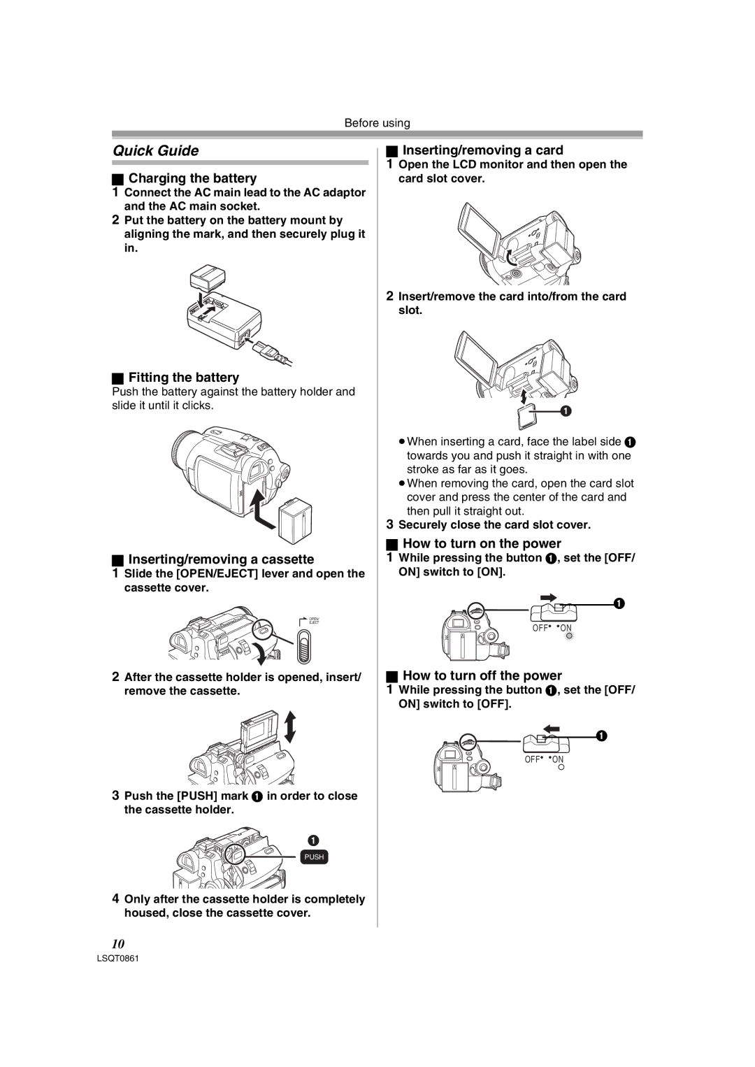 Panasonic PV-GS150 operating instructions Quick Guide 