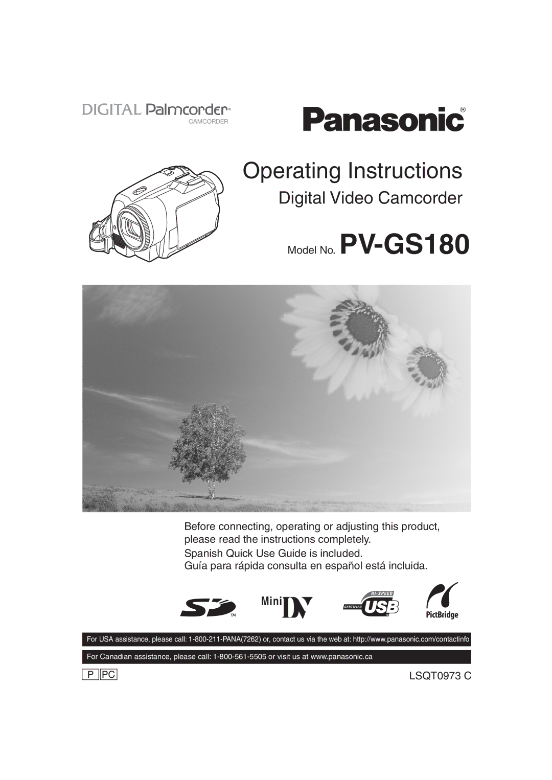 Panasonic PV-GS180 operating instructions Operating Instructions 