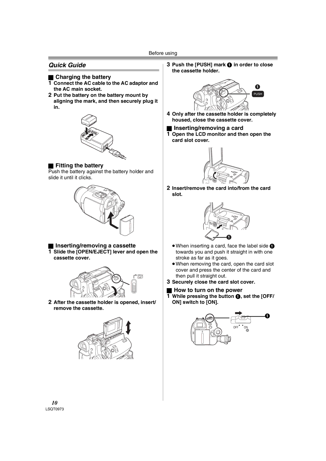 Panasonic PV-GS180 operating instructions Quick Guide 