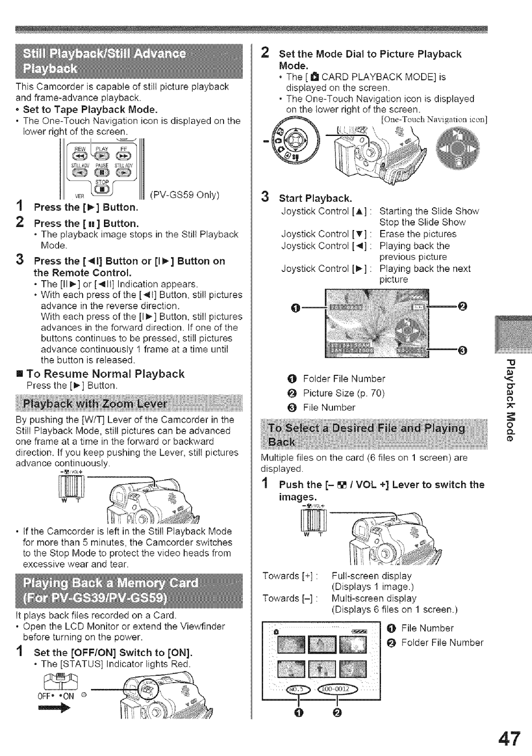 Panasonic PV-GS39, PV-GS29 operating instructions Ill, Images 