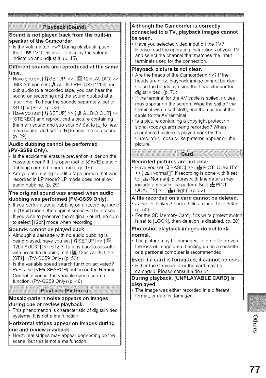 Panasonic PV-GS39, PV-GS29 operating instructions 