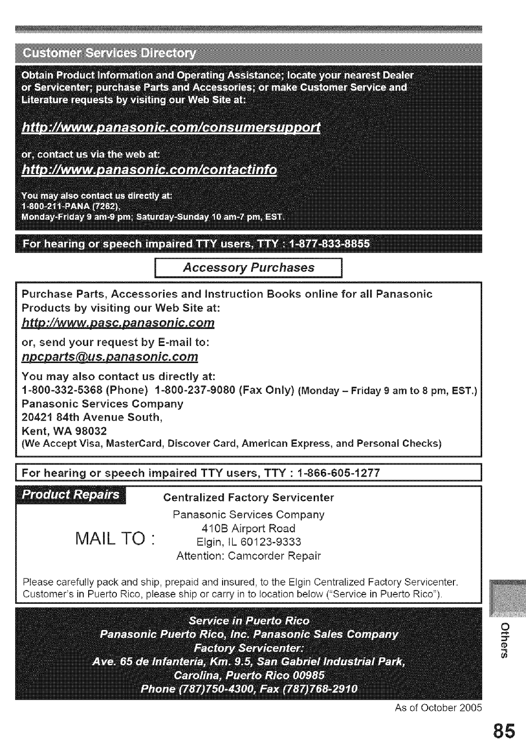 Panasonic PV-GS39, PV-GS29 operating instructions Mail to E g n, e0123-9333 