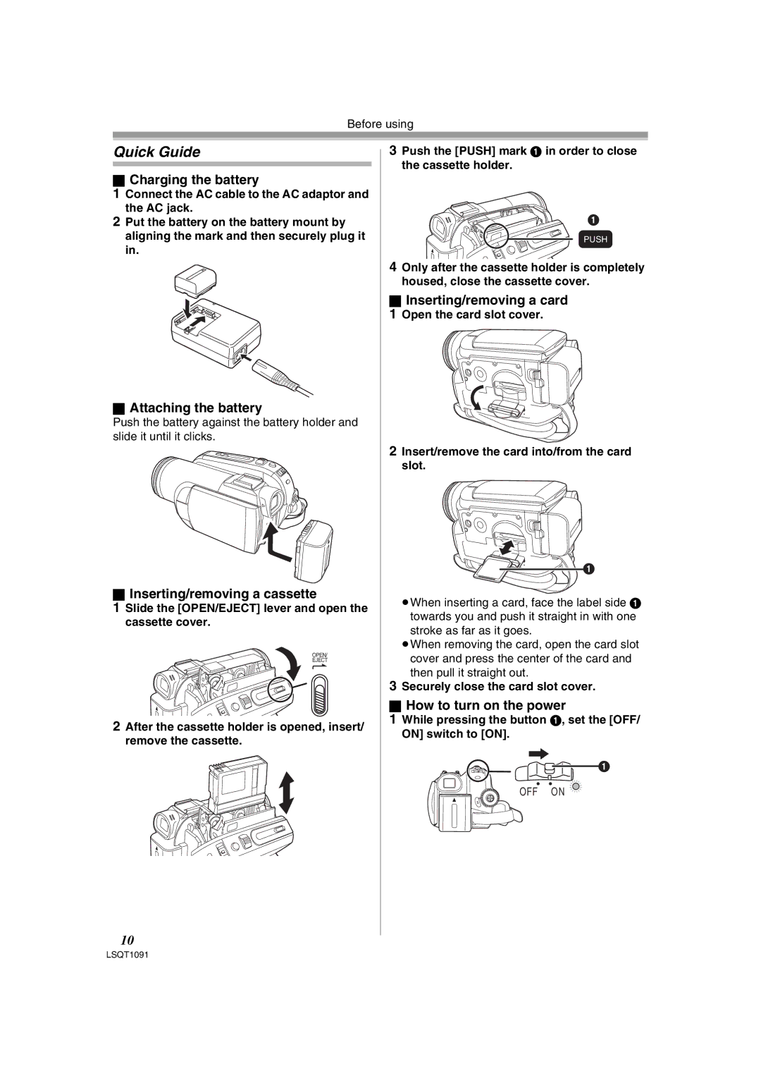 Panasonic PV-GS320 operating instructions Quick Guide 