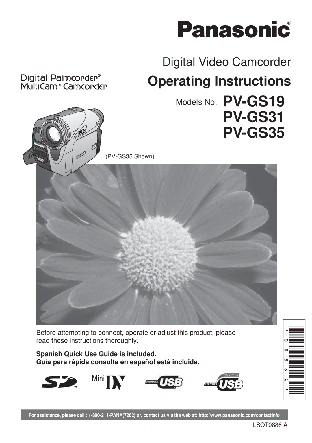 Panasonic PV-GS19 operating instructions PV-GS31 PV-GS35 