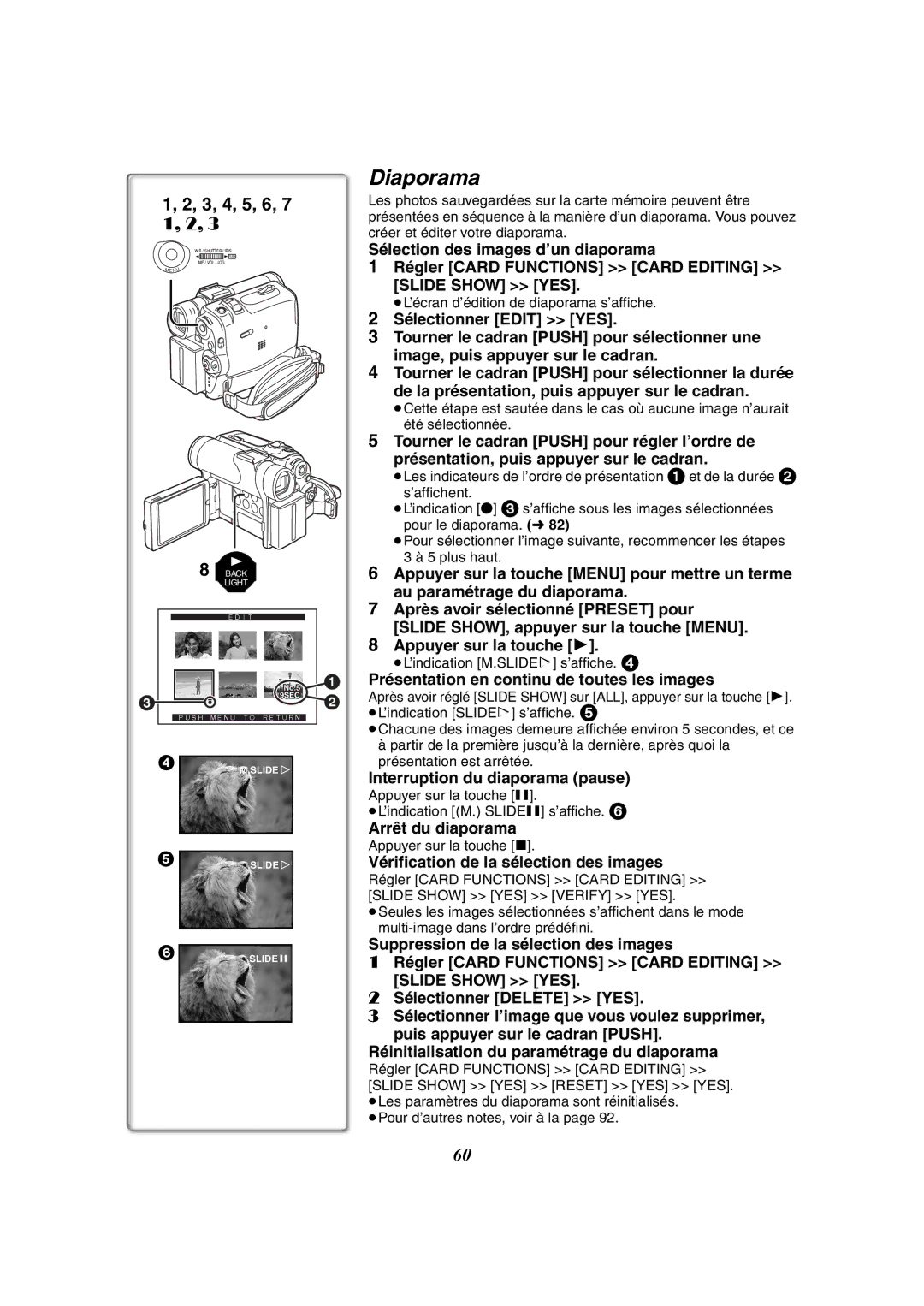 Panasonic PV-GS50-K operating instructions Diaporama, Slide Show YES 