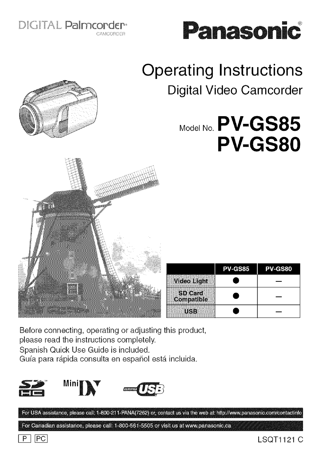 Panasonic PV-GS80 operating instructions 