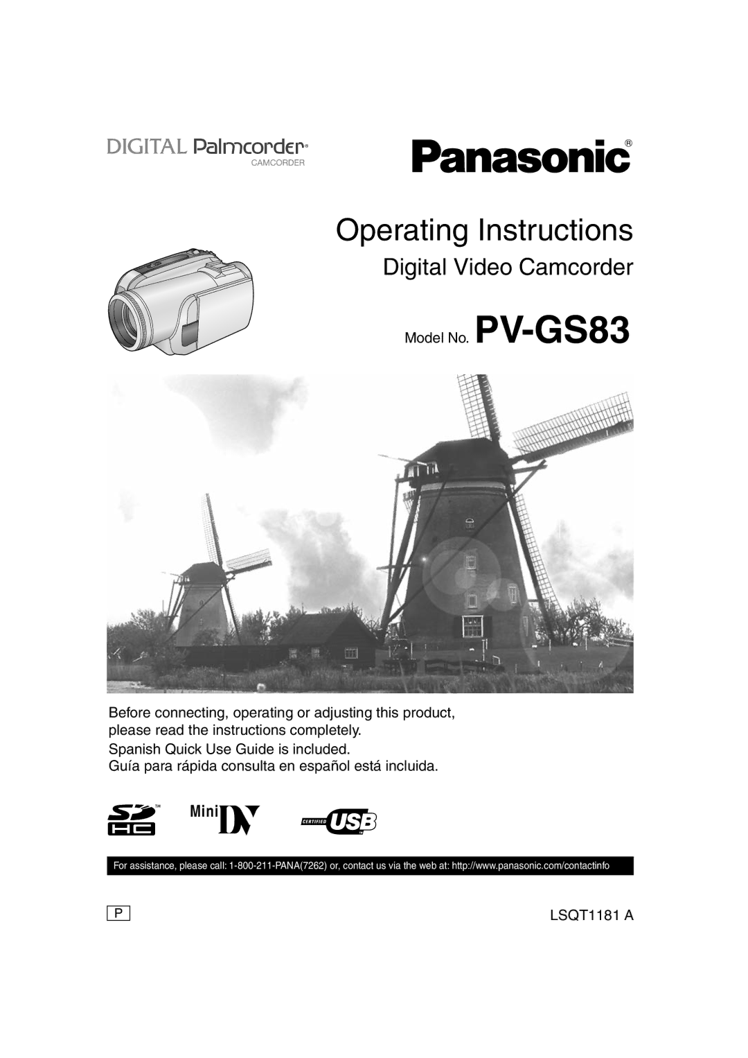 Panasonic PV-GS83 operating instructions Operating Instructions 