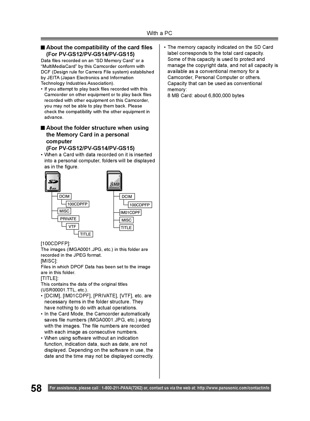 Panasonic PV-GS9 operating instructions Misc 