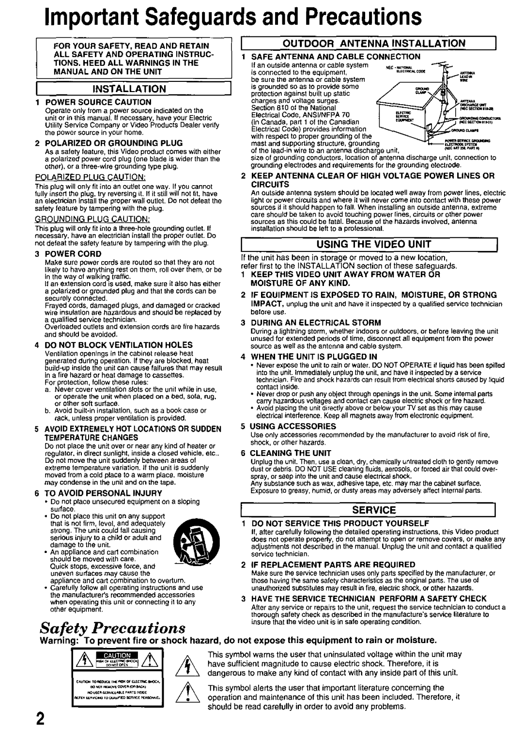 Panasonic PV-HD1000 manual 