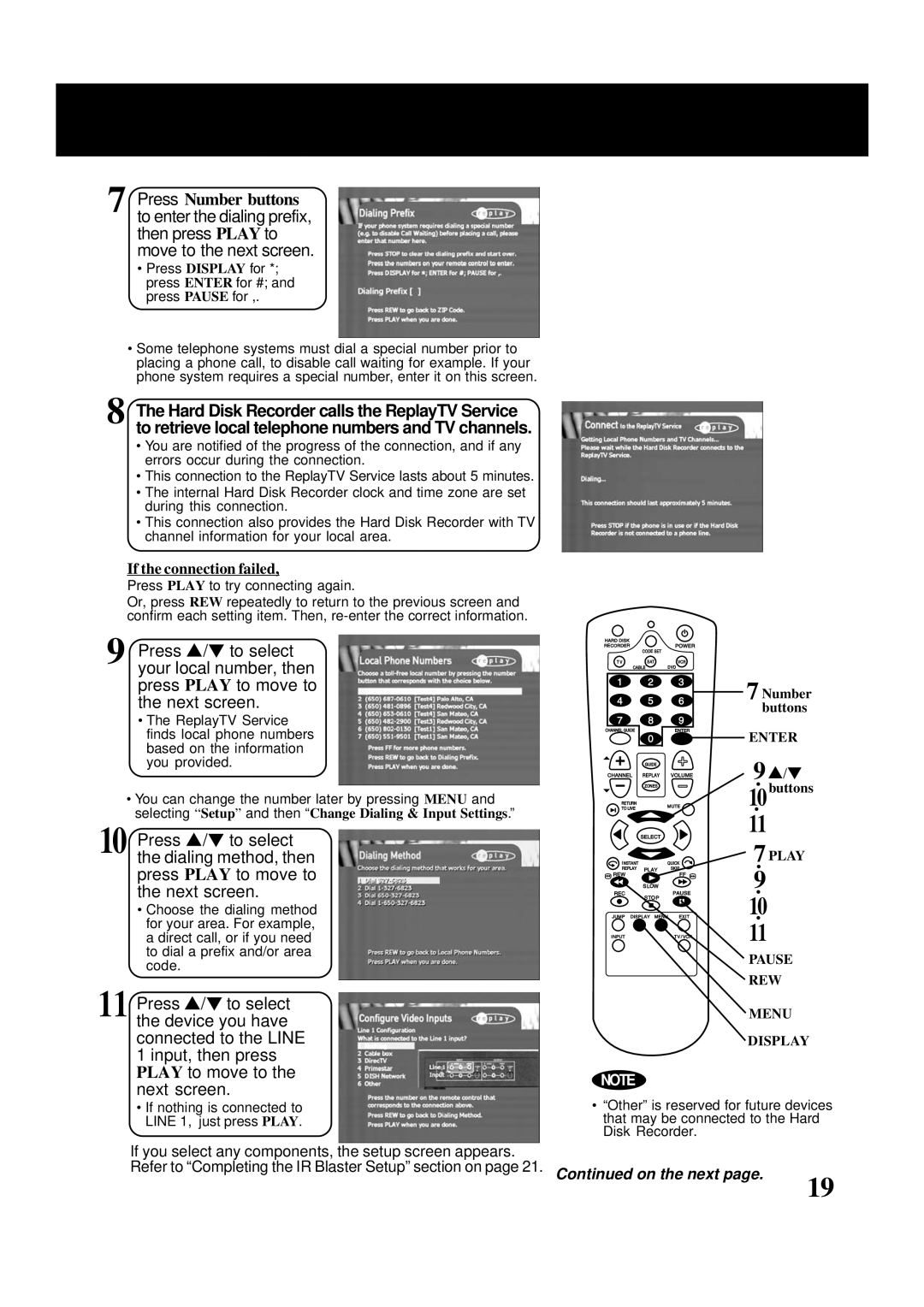 Panasonic PV-HS2000 operating instructions If the connection failed 