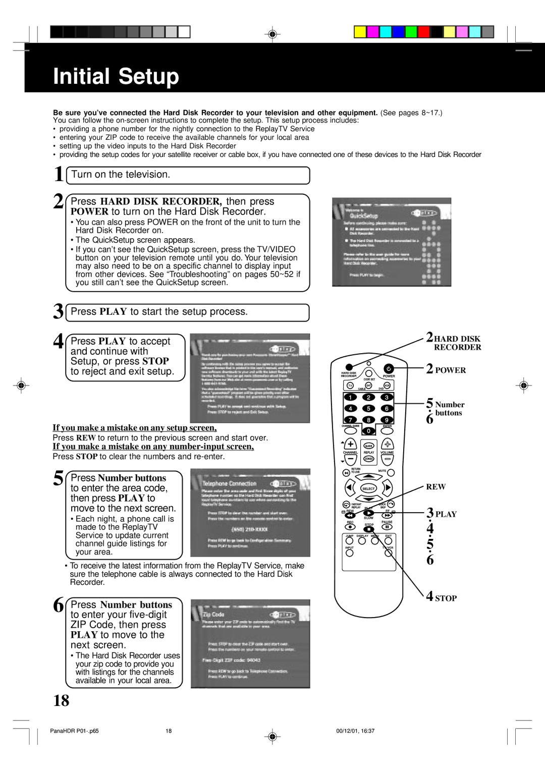 Panasonic PV-HS3000 manual Initial Setup, Turn on the television 