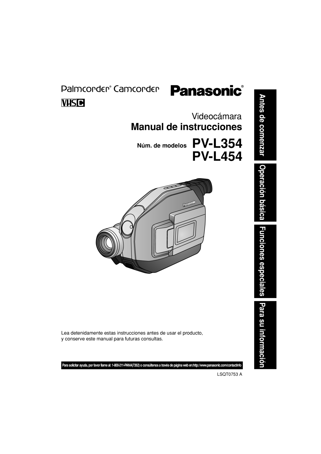 Panasonic PV-L354 operating instructions Manual de instrucciones 