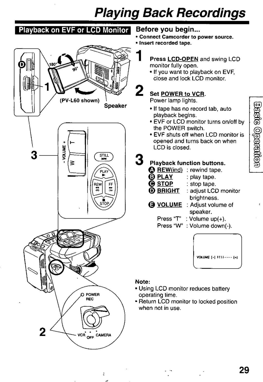 Panasonic PV-L60, PV-L50 manual 