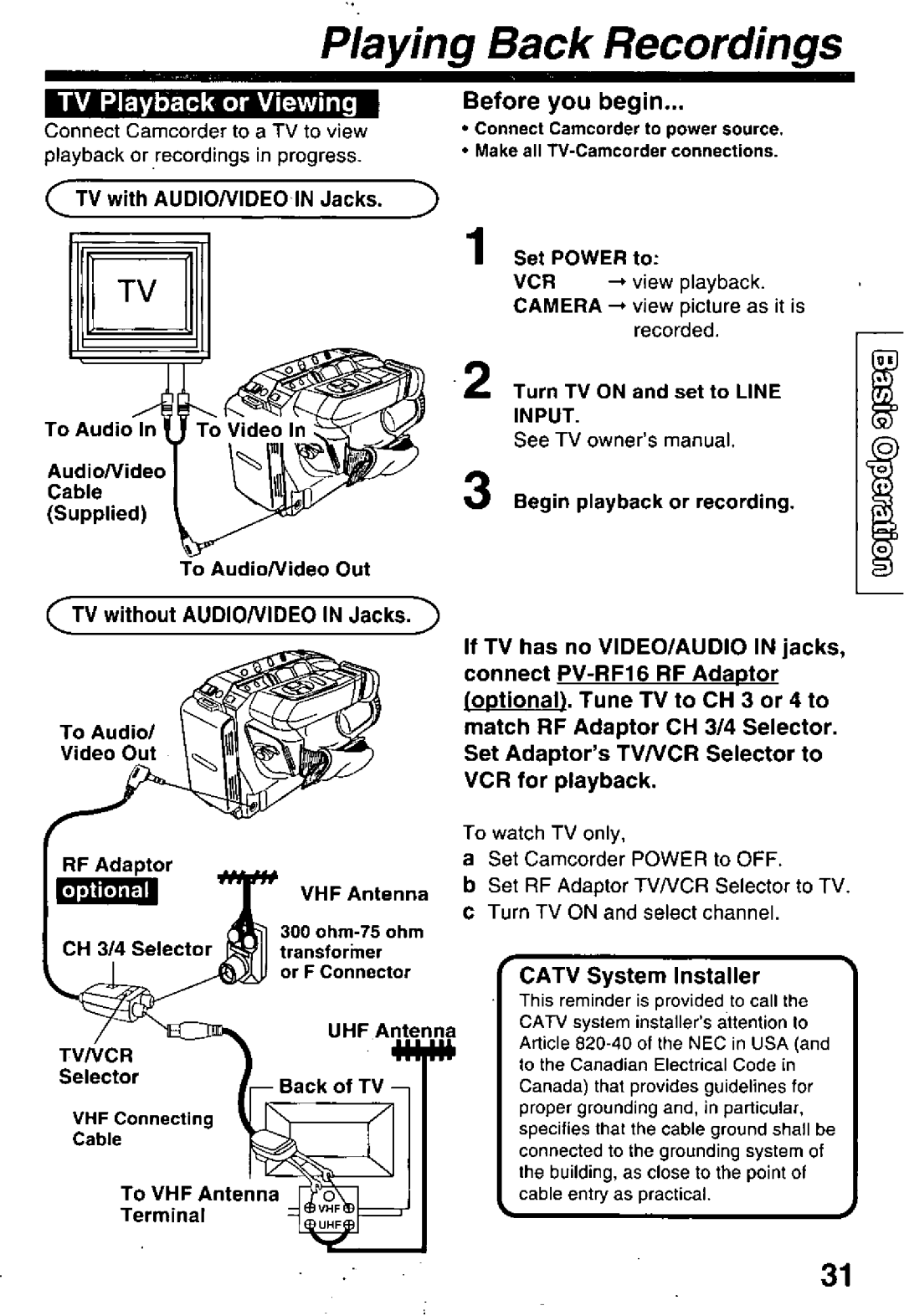 Panasonic PV-L60, PV-L50 manual 