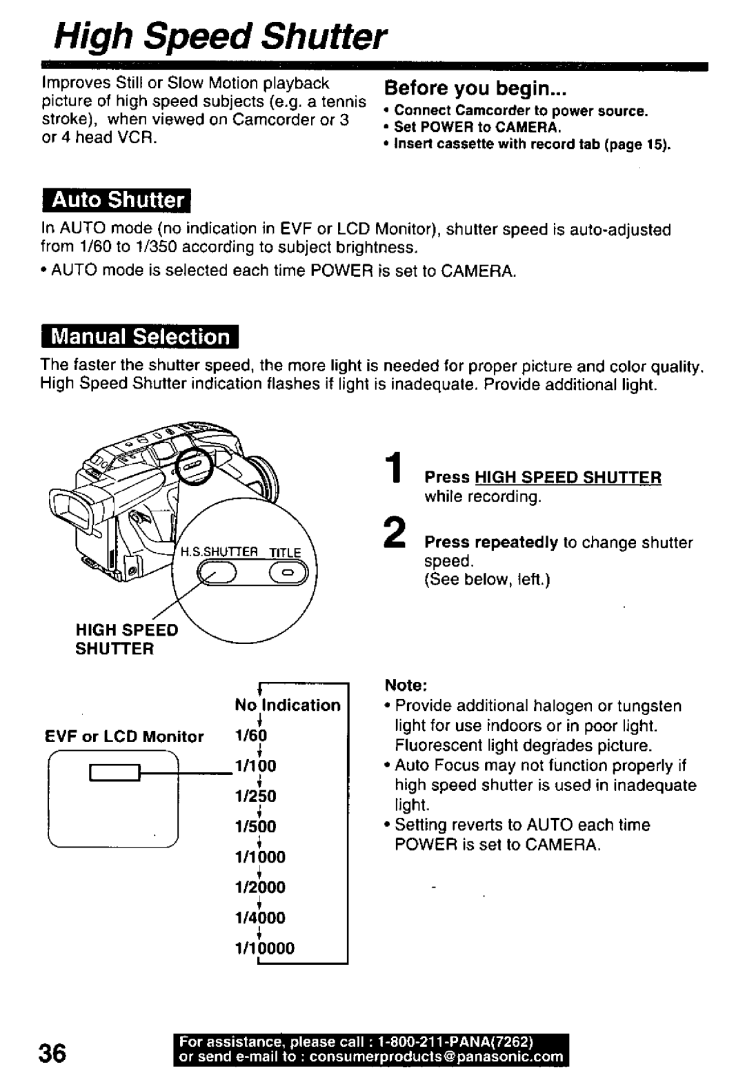 Panasonic PV-L50, PV-L60 manual 