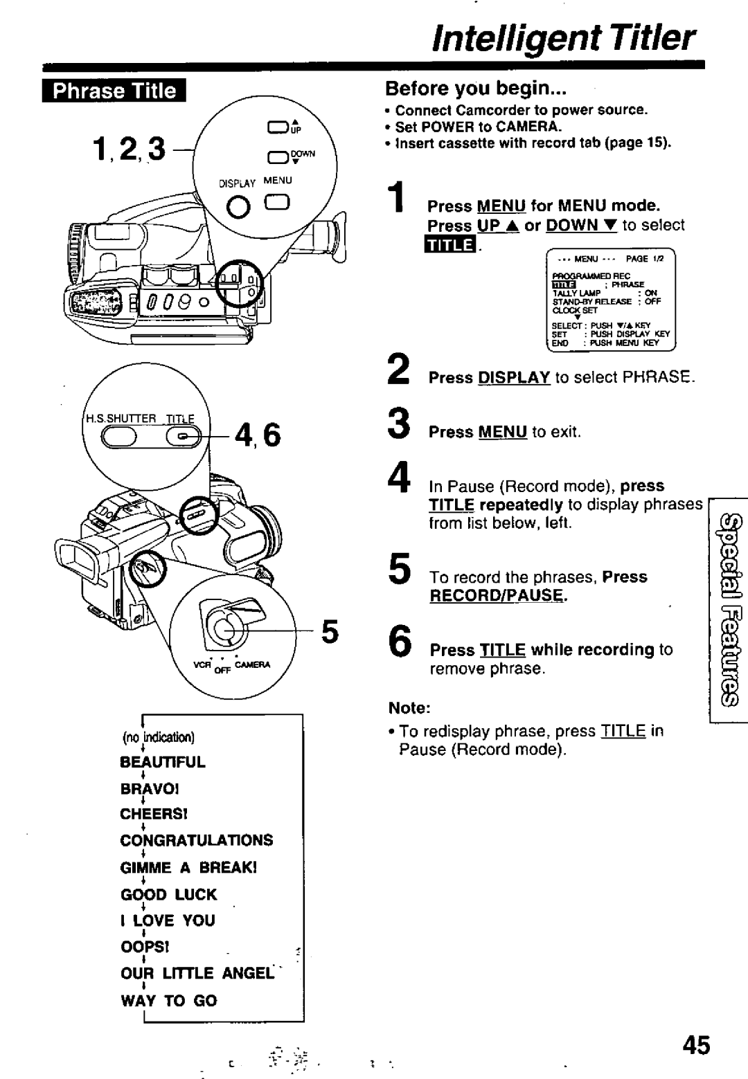 Panasonic PV-L60, PV-L50 manual 