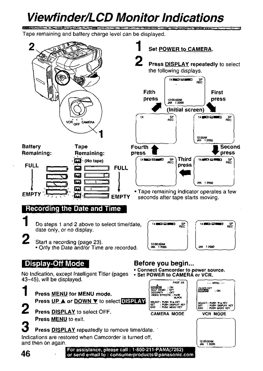 Panasonic PV-L50, PV-L60 manual 