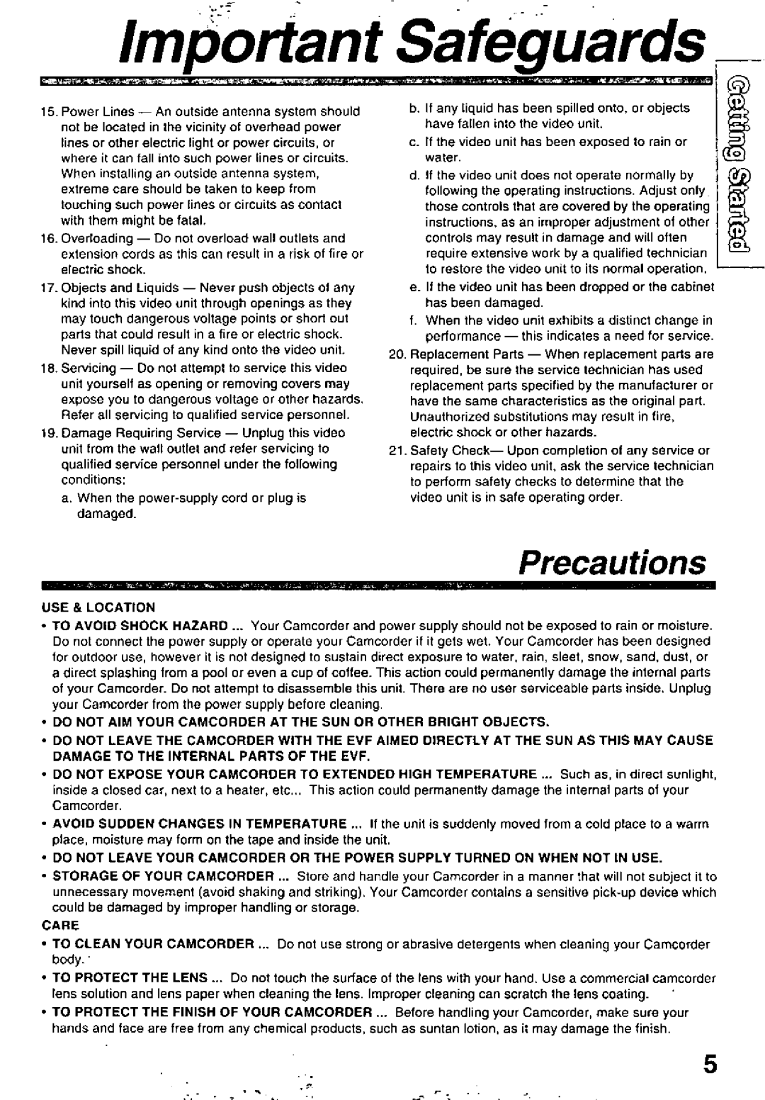 Panasonic PV-L60, PV-L50 manual 