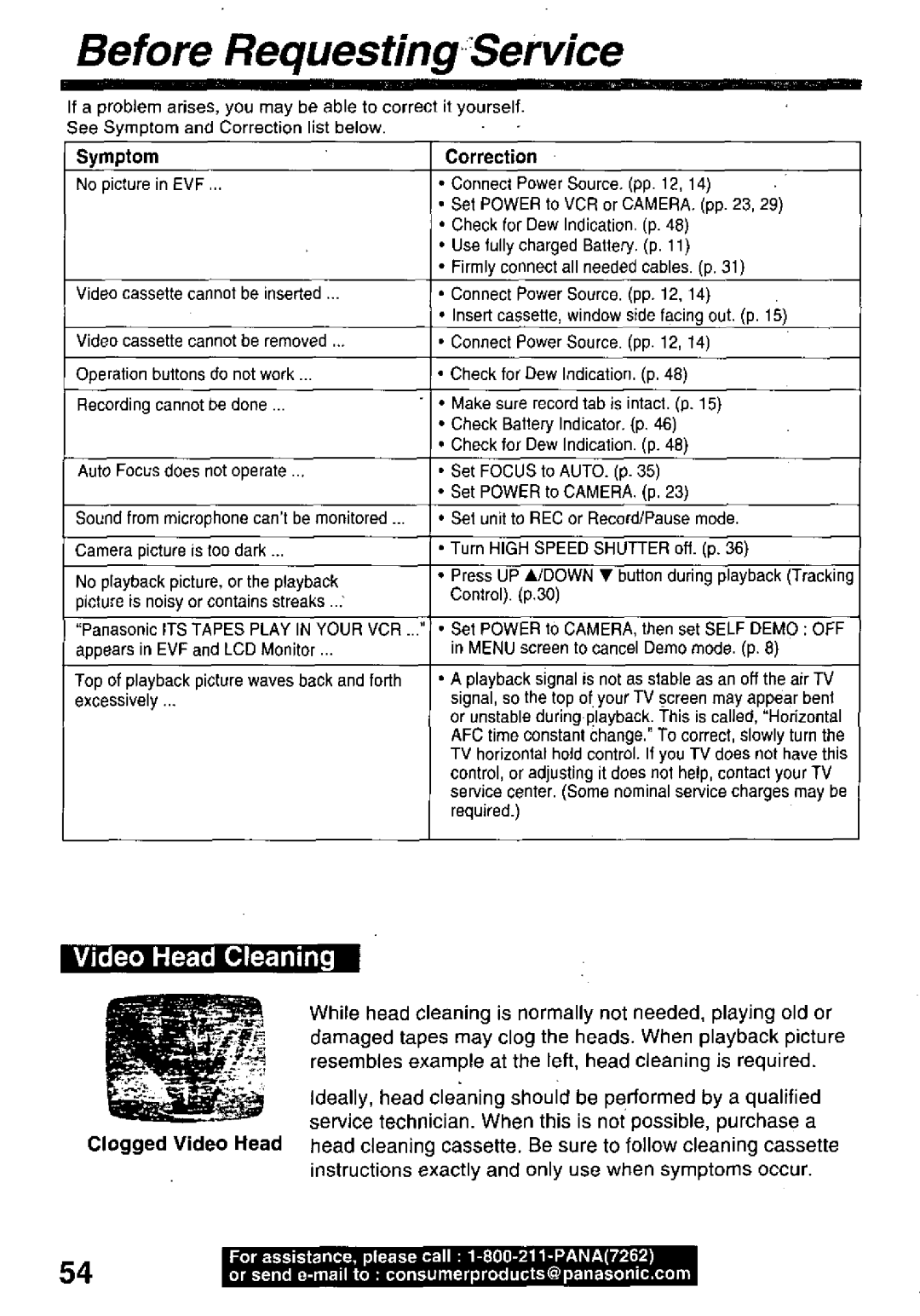 Panasonic PV-L50, PV-L60 manual 