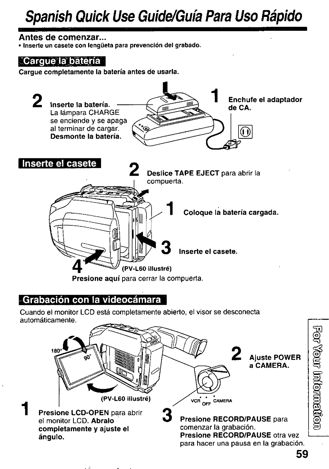 Panasonic PV-L60, PV-L50 manual 