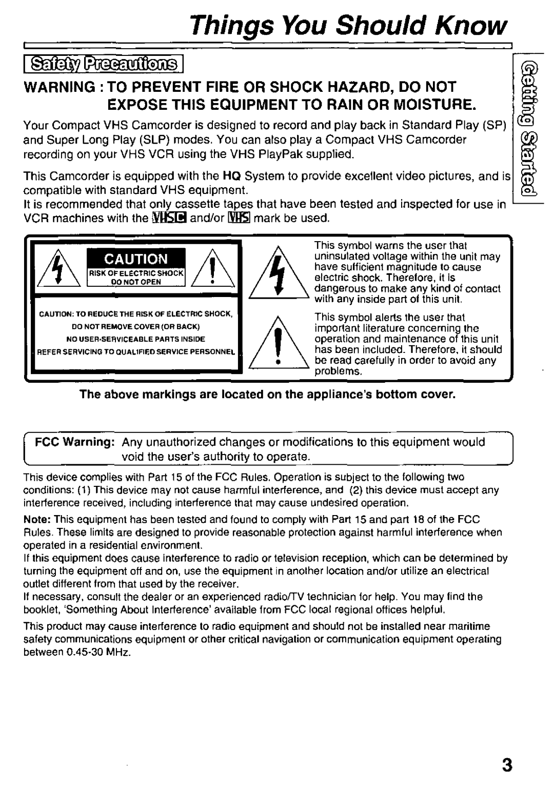 Panasonic PV-L501 manual 