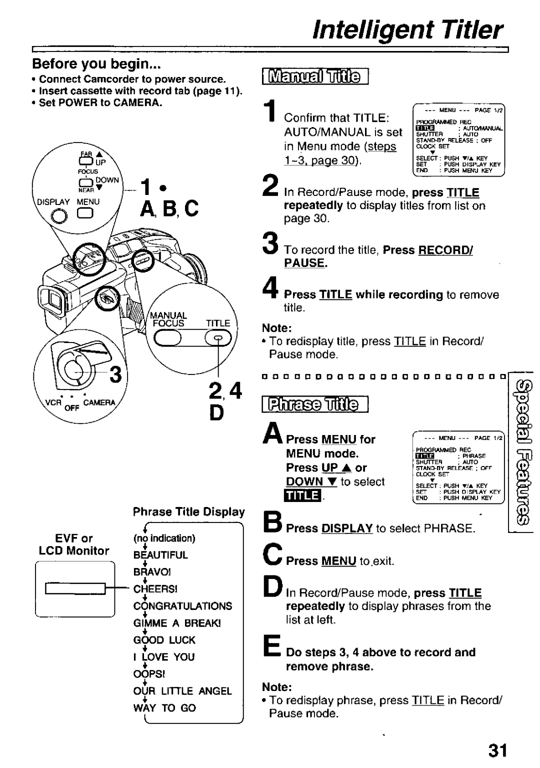 Panasonic PV-L501 manual 