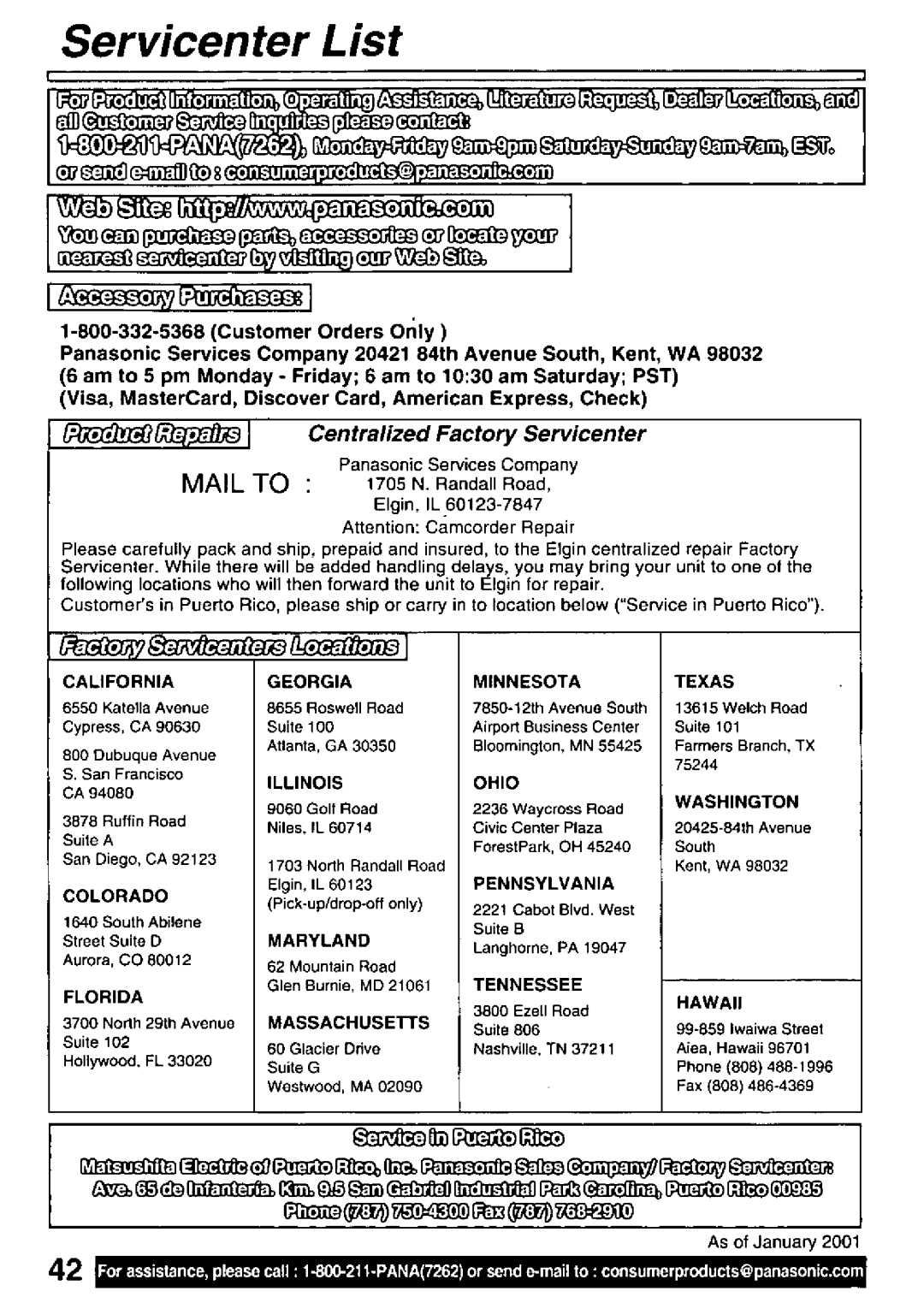 Panasonic PV-L501 manual 