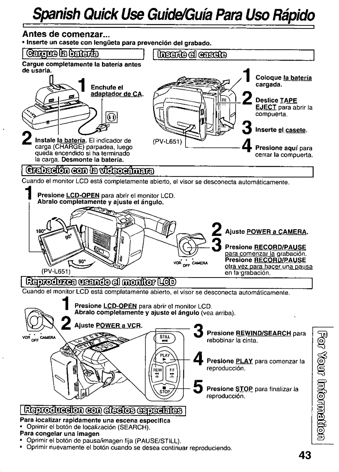 Panasonic PV-L501 manual 