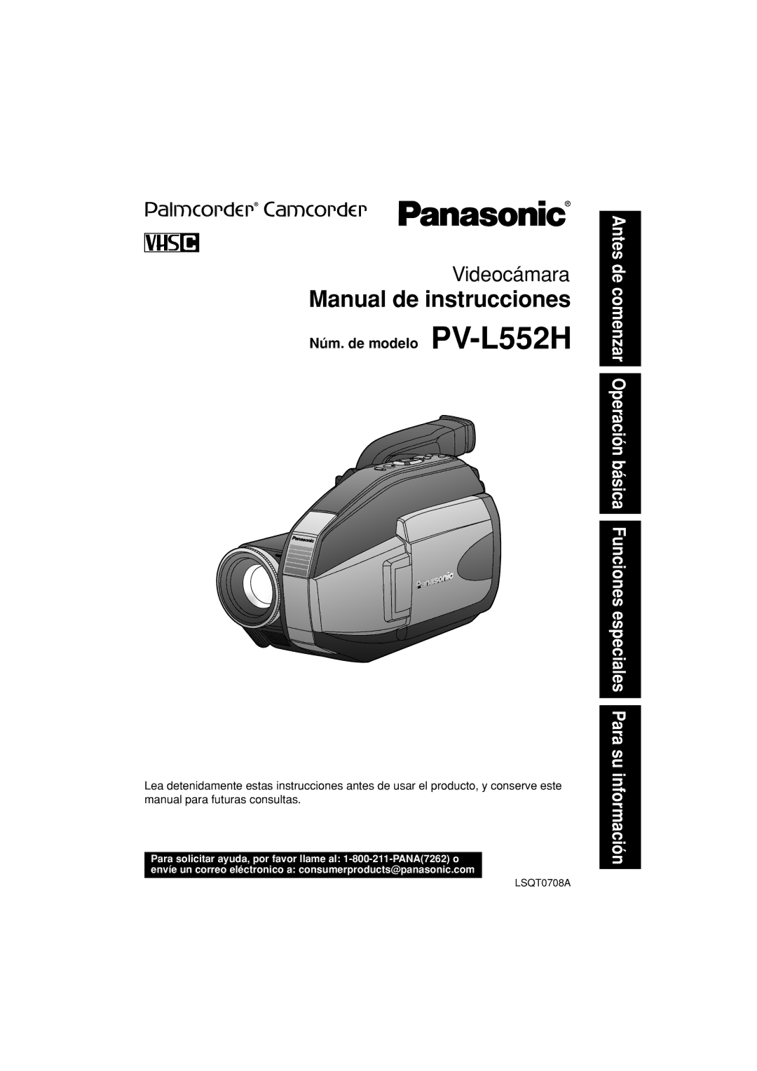 Panasonic PV-L552H operating instructions Manual de instrucciones 