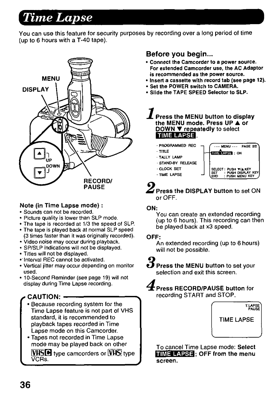 Panasonic PV-L578 manual 