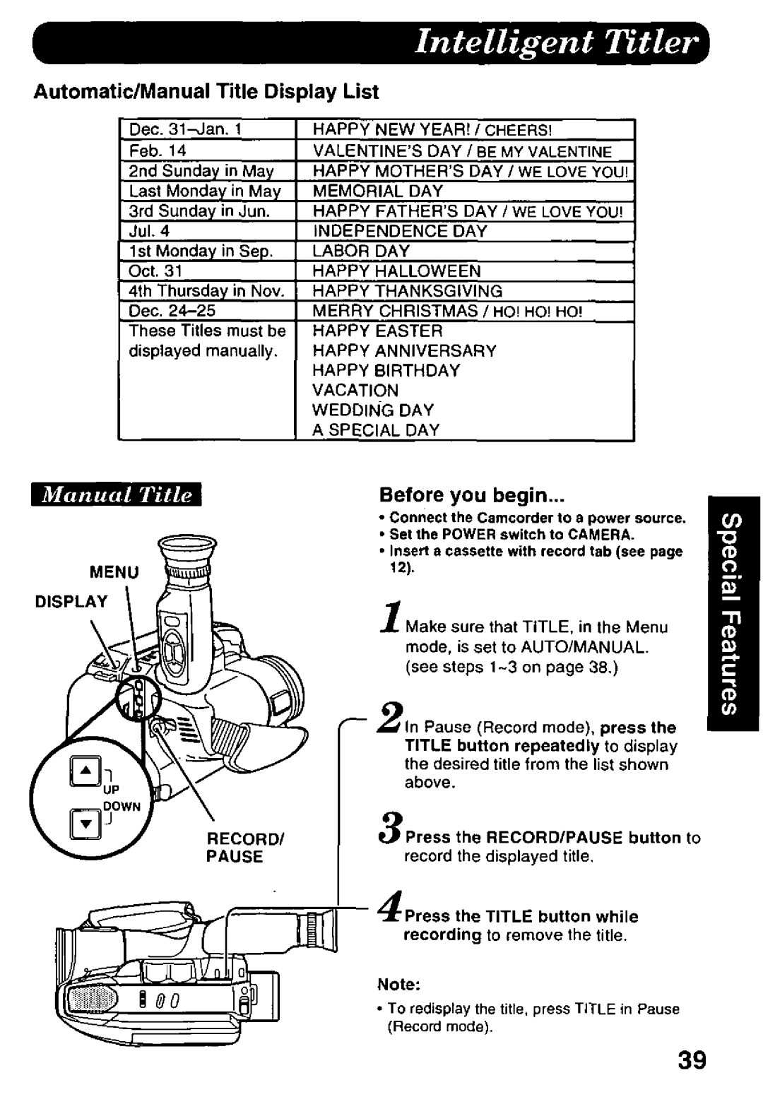 Panasonic PV-L578 manual 