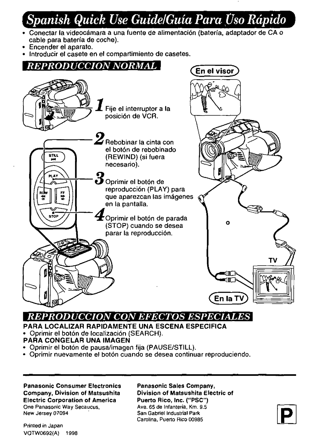 Panasonic PV-L578 manual 