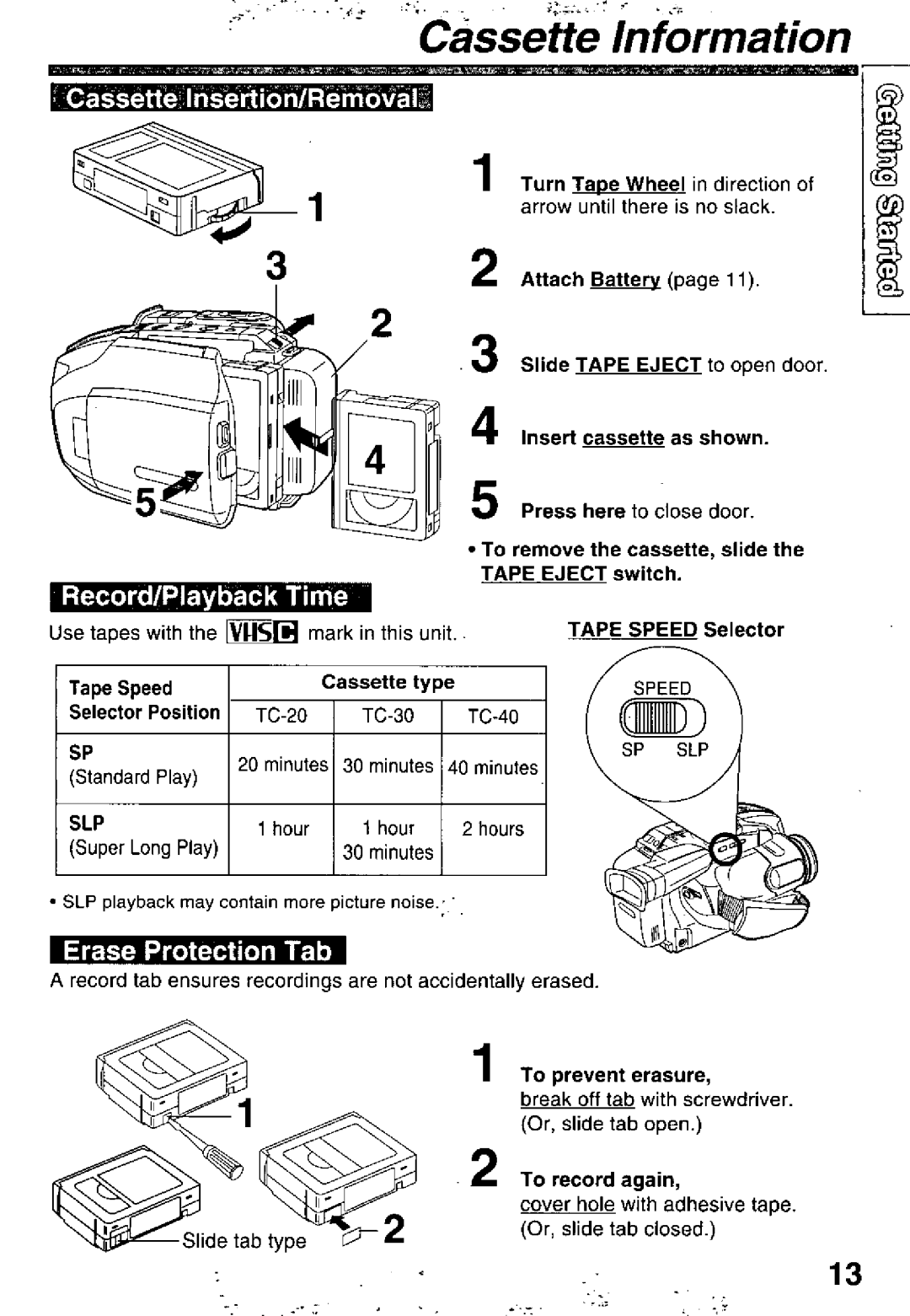 Panasonic PV-L600 manual 