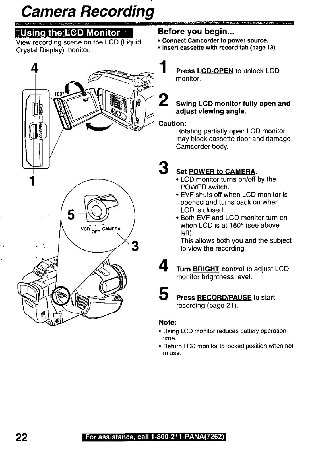 Panasonic PV-L600 manual 