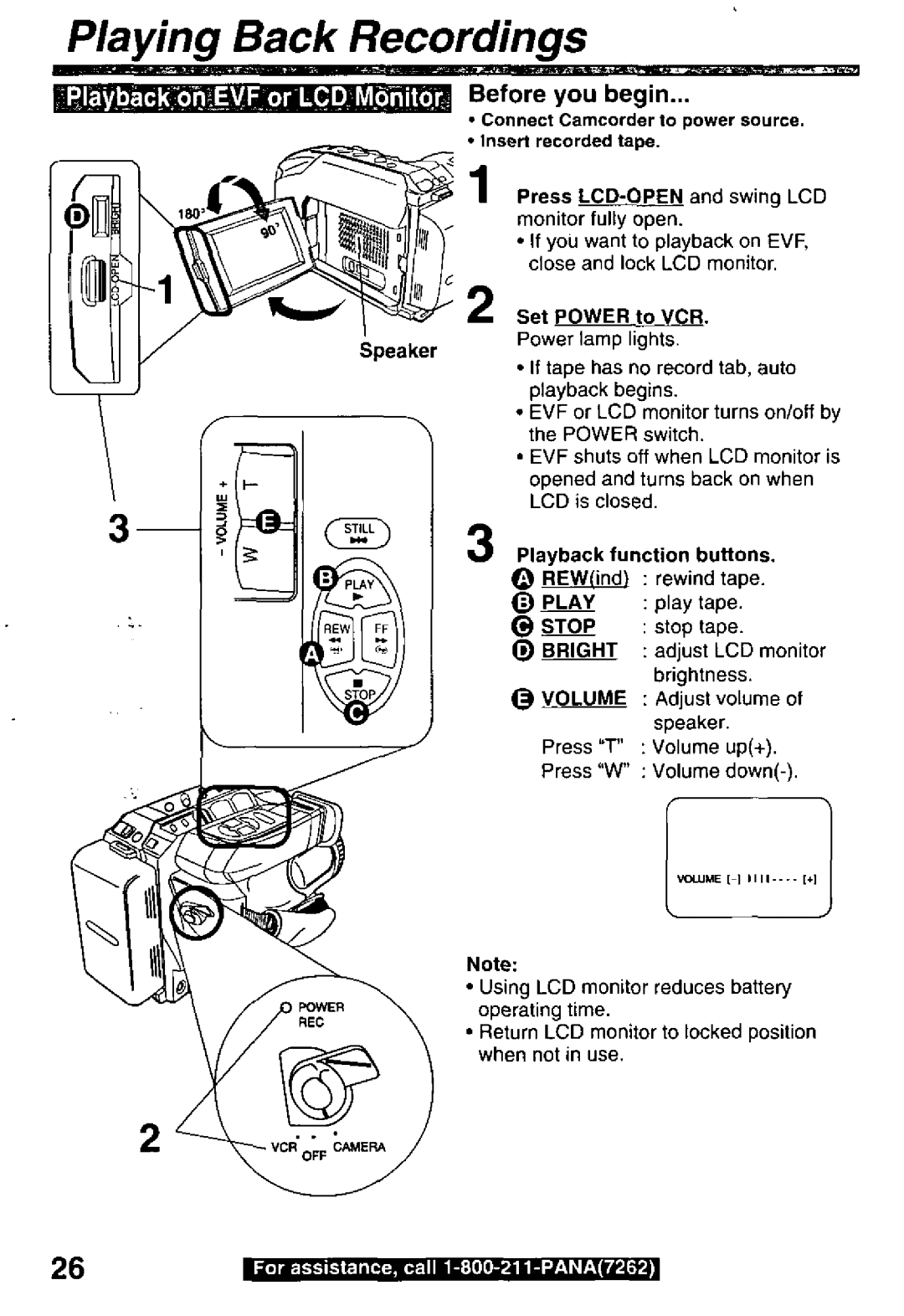 Panasonic PV-L600 manual 