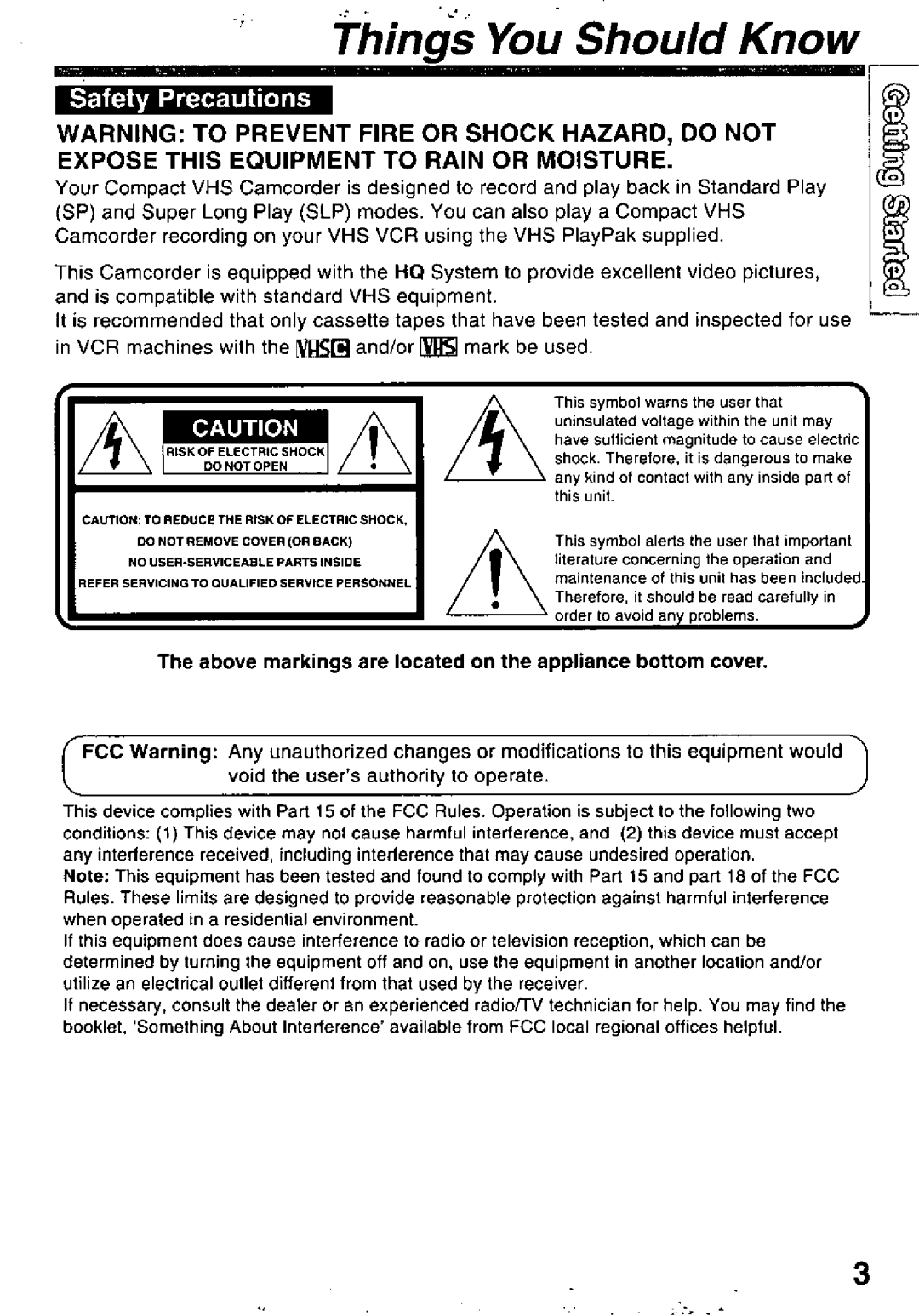 Panasonic PV-L600 manual 