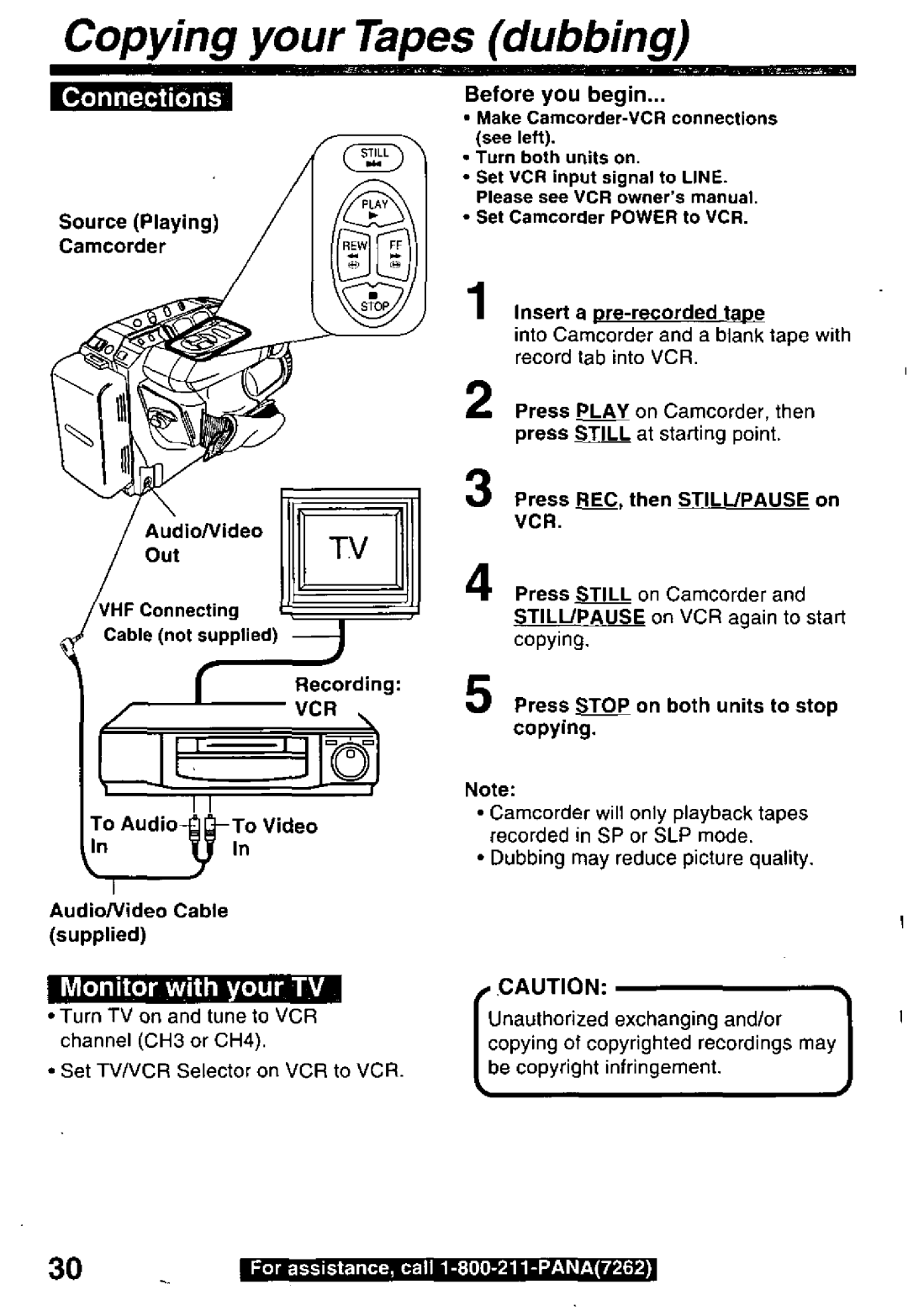 Panasonic PV-L600 manual 