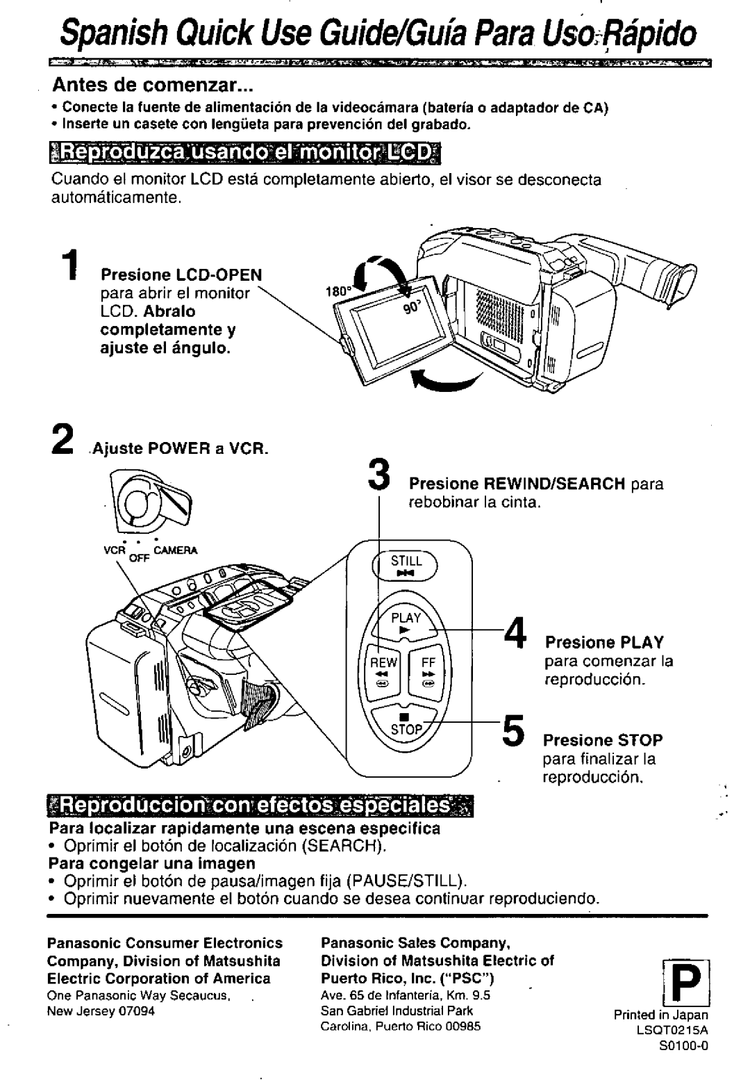 Panasonic PV-L600 manual 