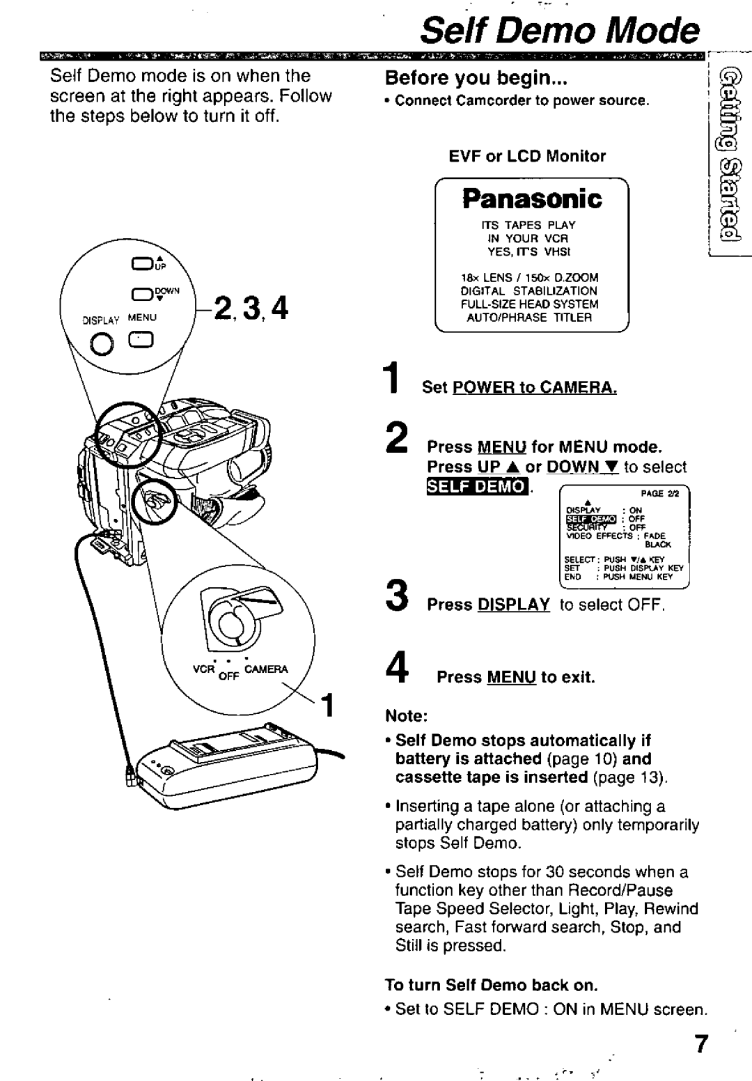 Panasonic PV-L600 manual 